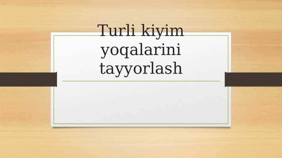 Turli kiyim yoqalarini tayyorlash