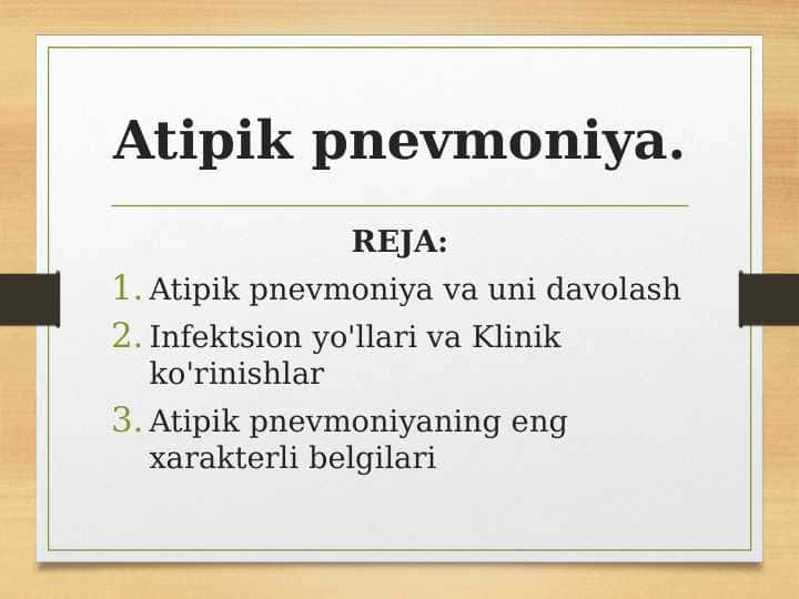 Atipik pnevmoniya.