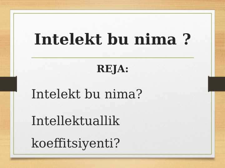 Intelekt bu nima