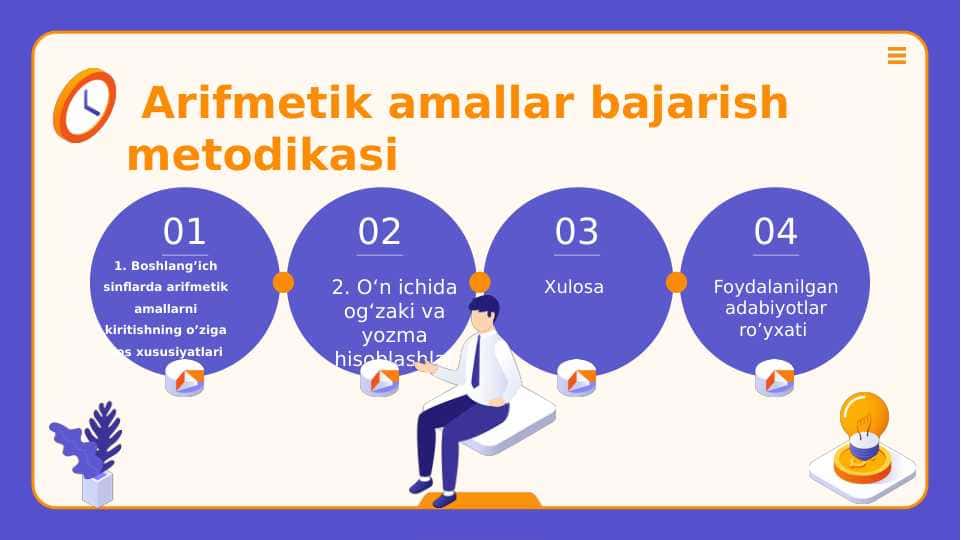 Arifmetik amallarni bajarish metodikasi