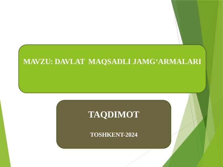 DAVLAT MAQSADLI JAMG‘ARMALARI