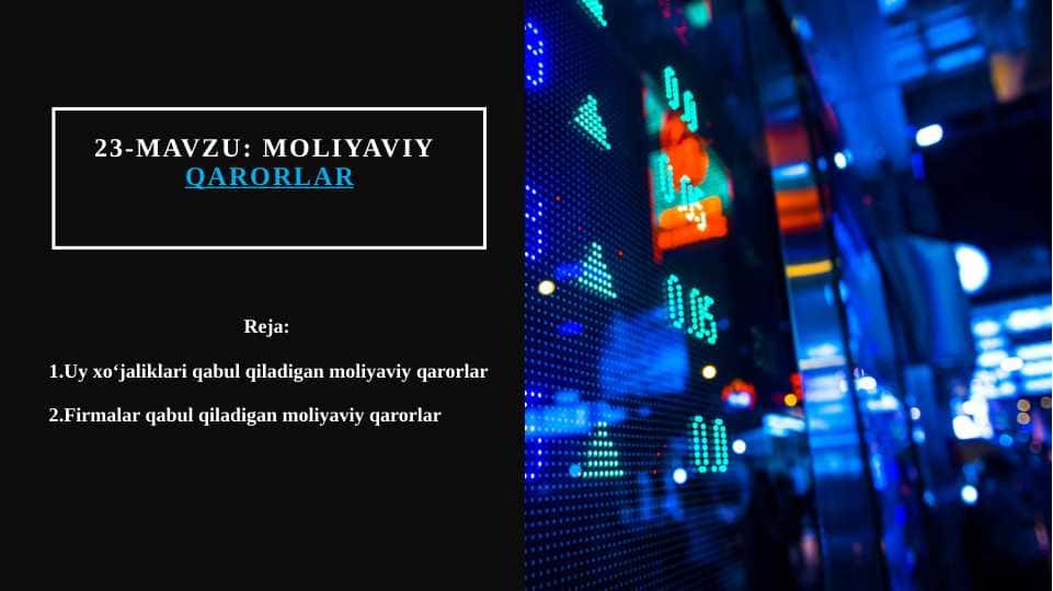 Moliyaviy qarorlar