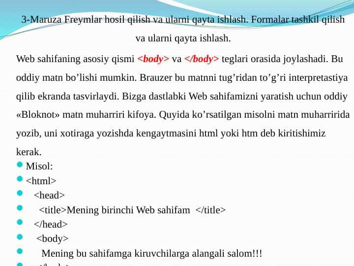 HTMLda FREYMLAR.
