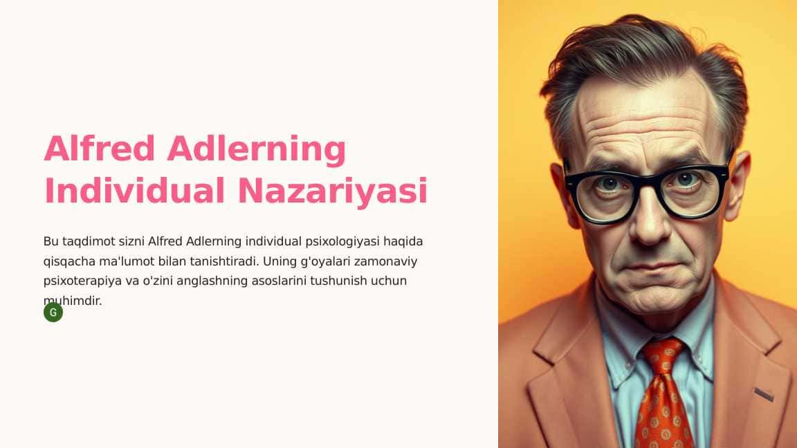 Alfred Adlerning Individual Nazariyasi