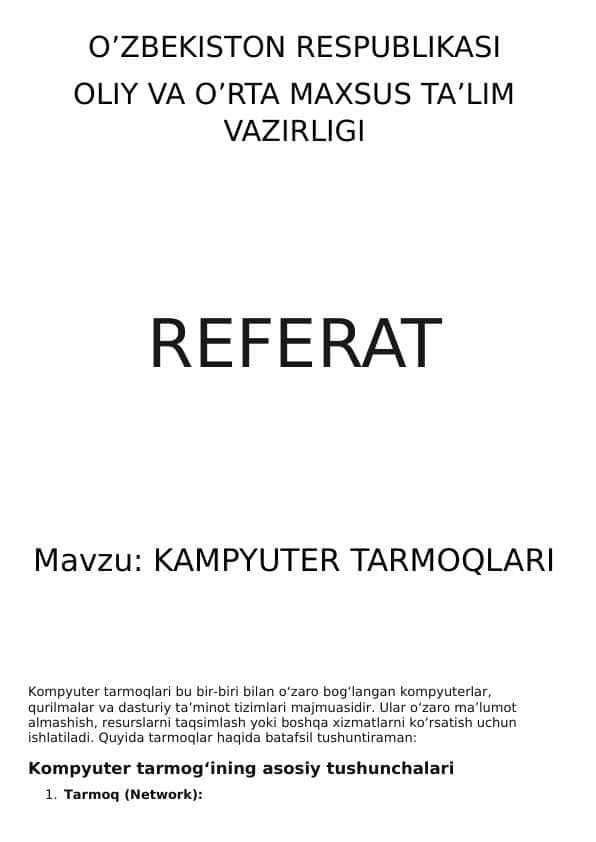 Kompyuter tarmoqlari