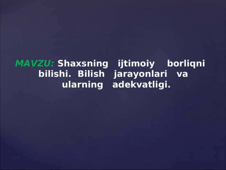 Bilish jarayonlari