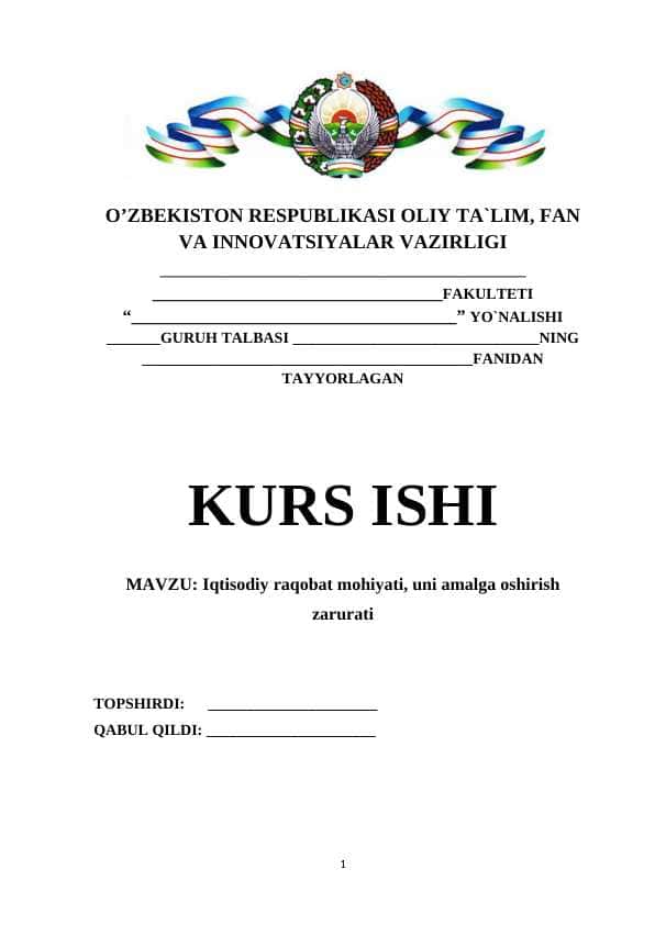 Iqtisodiy raqobat mohiyati, uni amalga oshirish zarurati