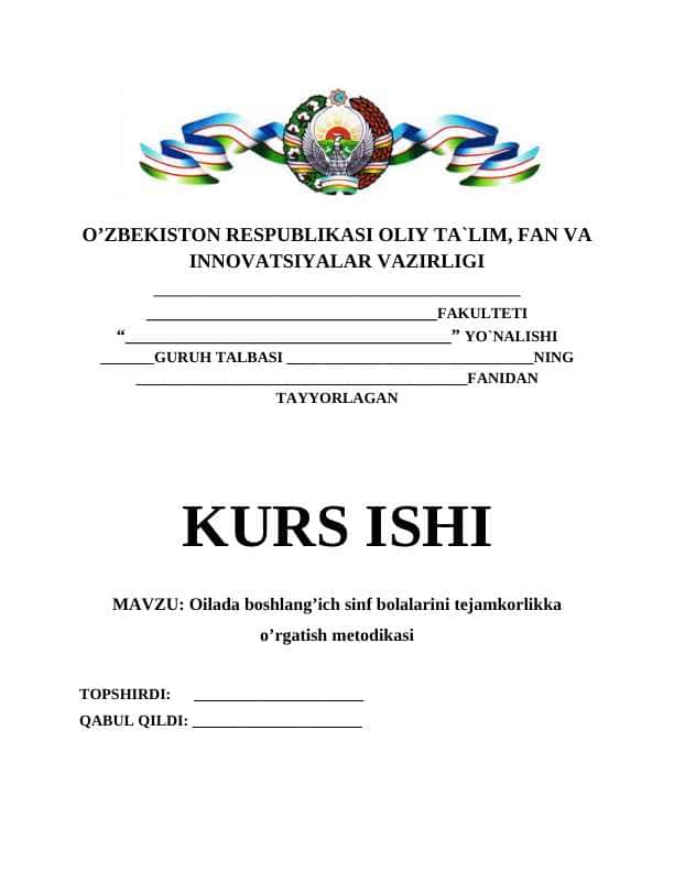 Oilada boshlang’ich sinf bolalarini tejamkorlikka o’rgatish metodikasi