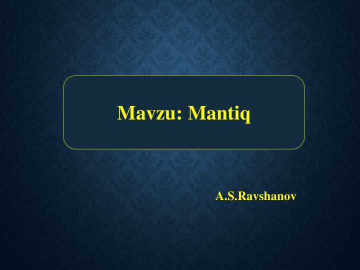 Mantiq falsafasi