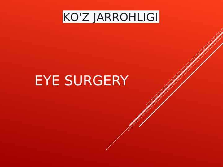 Eye surgery