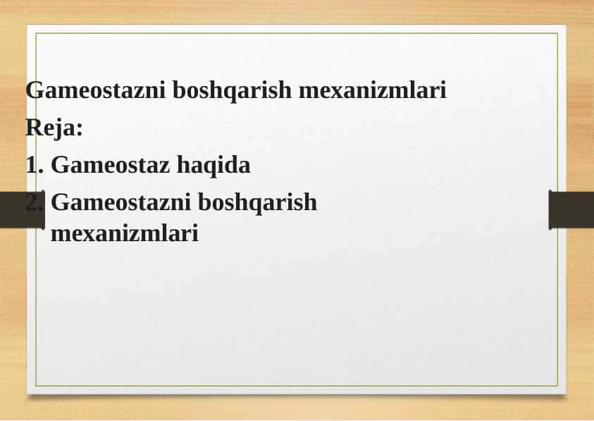 Gameostazni boshqarish mexanizmlari
