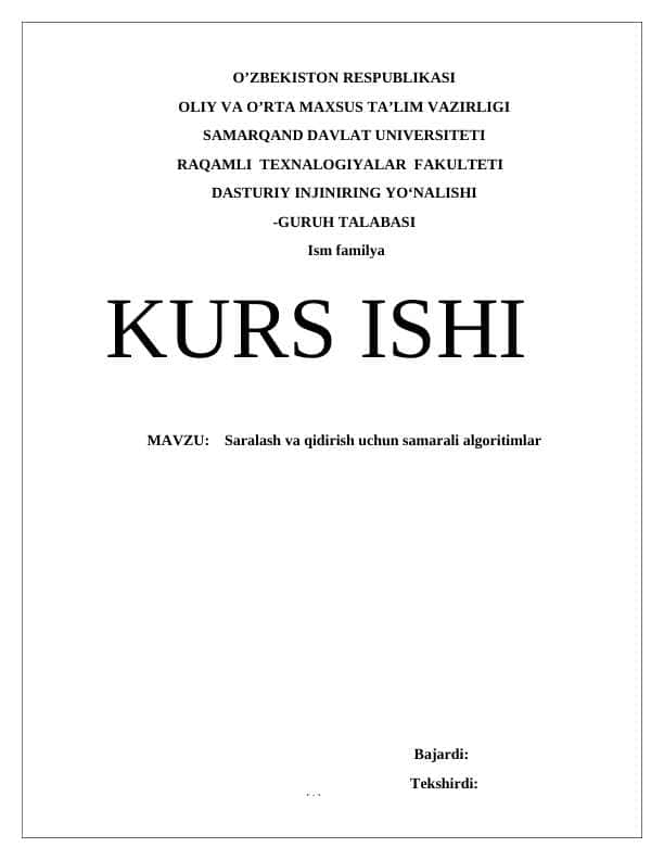 Saralash va qidirish uchun samarali algoritimlar
