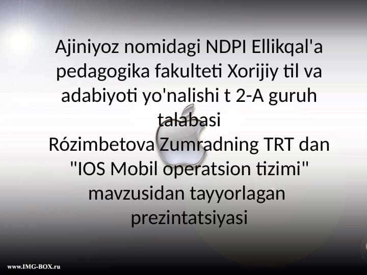 IOS Mobil operatsion tizimi