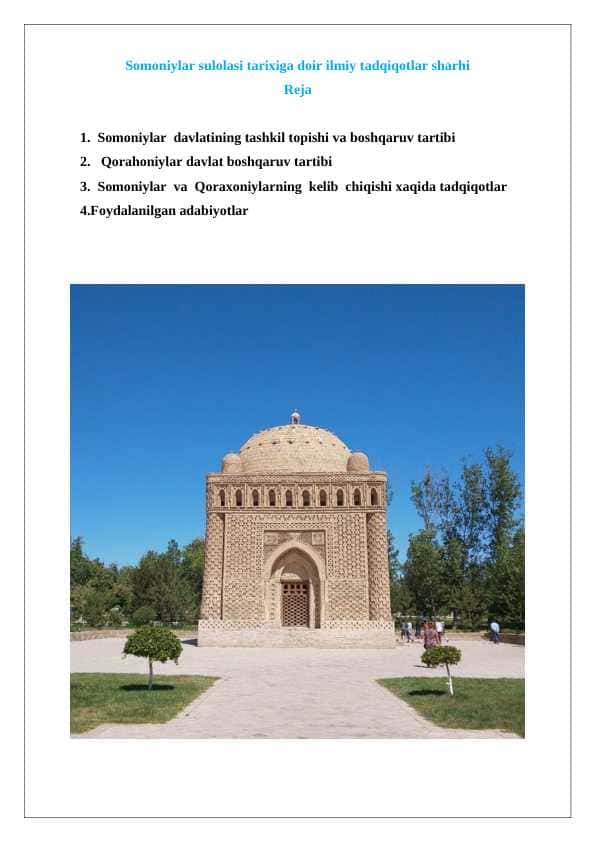 Somoniylar sulolasi tarixiga doir ilmiy tadqiqotlar sharhi 24