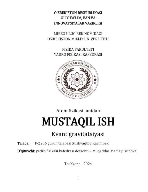 Kvant gravitatsiyasi