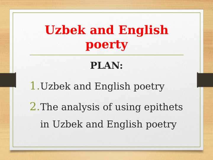 Uzbek and English poerty