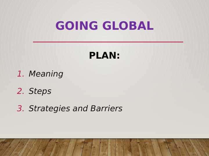 Going Global