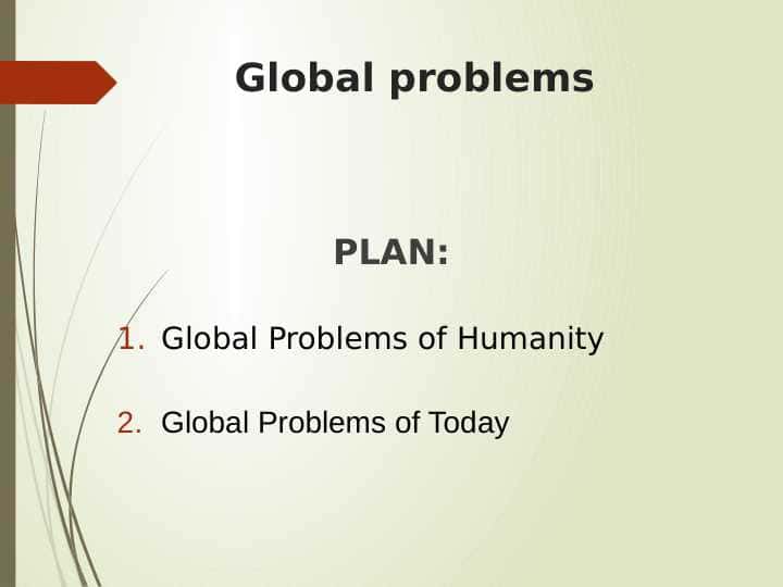 Global problems