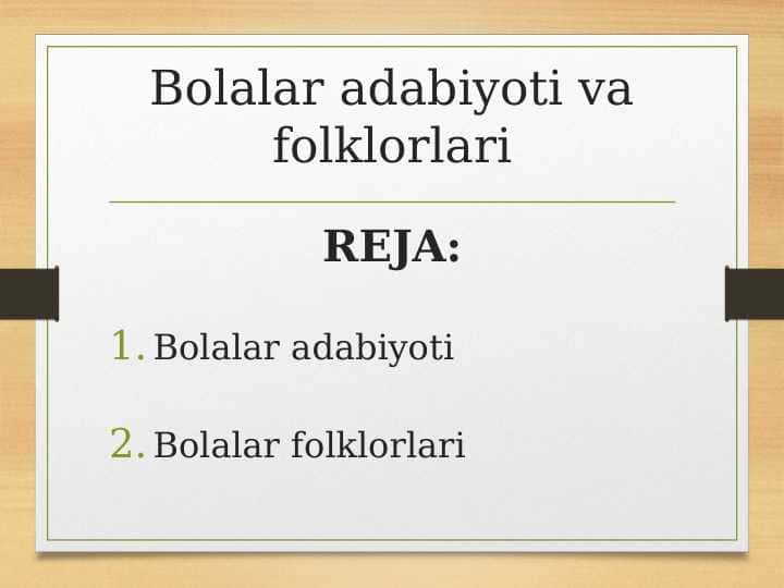 Bolalar adabiyoti va folklorlari