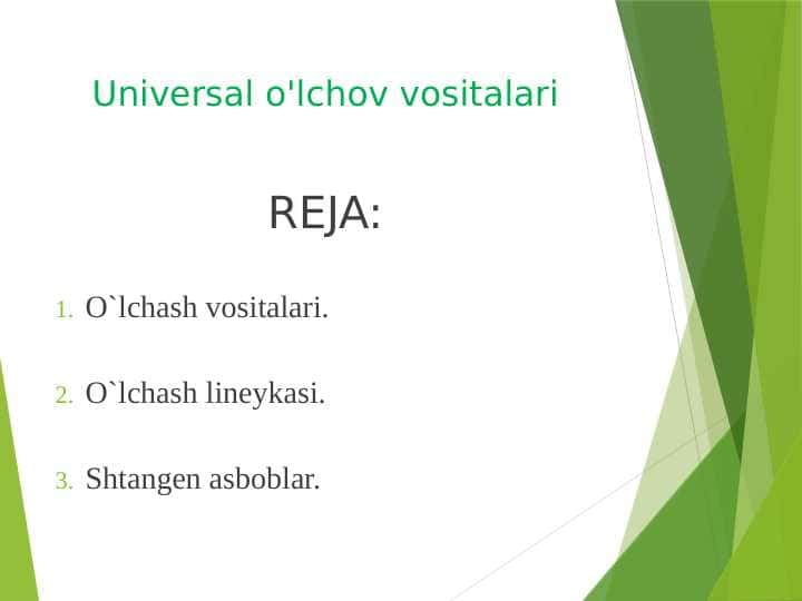 Universal o'lchov vositalari