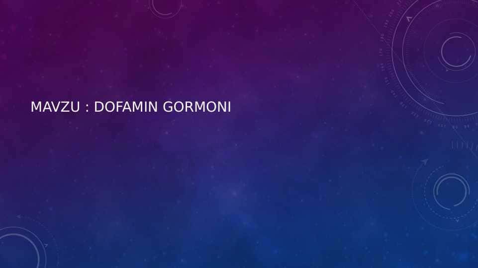 Dofamin gormoni