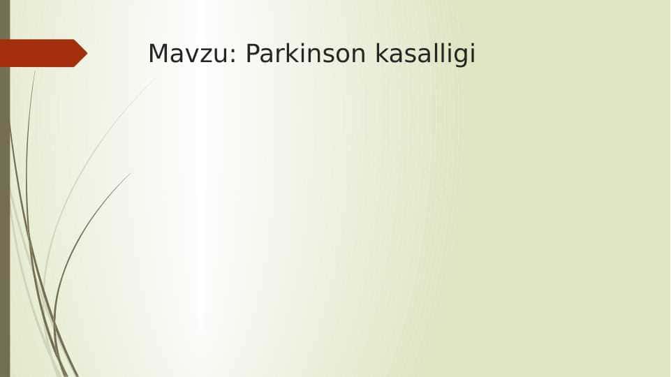 Parkinson kasalligi
