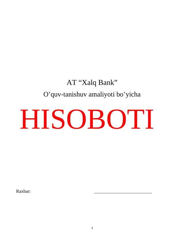AT “Xalq Bank” amaliyot hisoboti