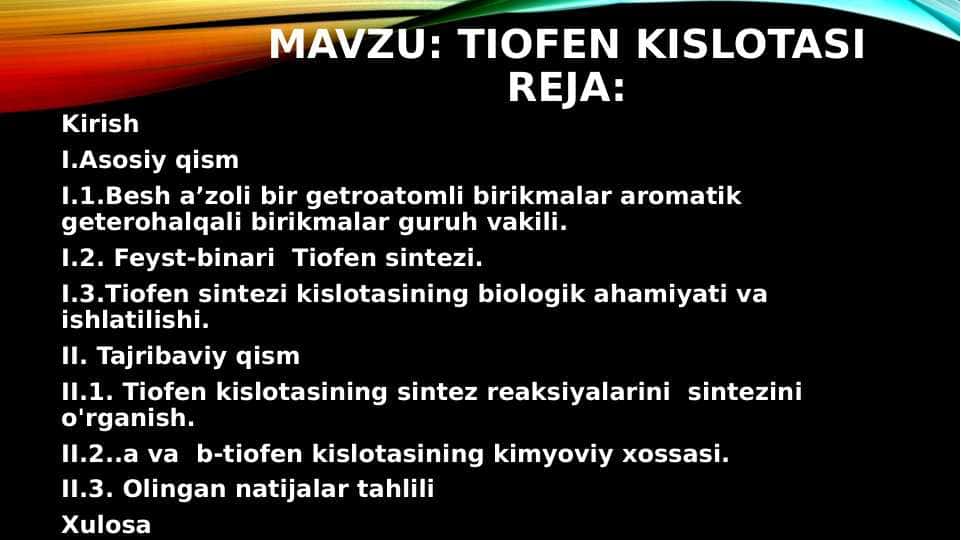 Tiofen kislotasi