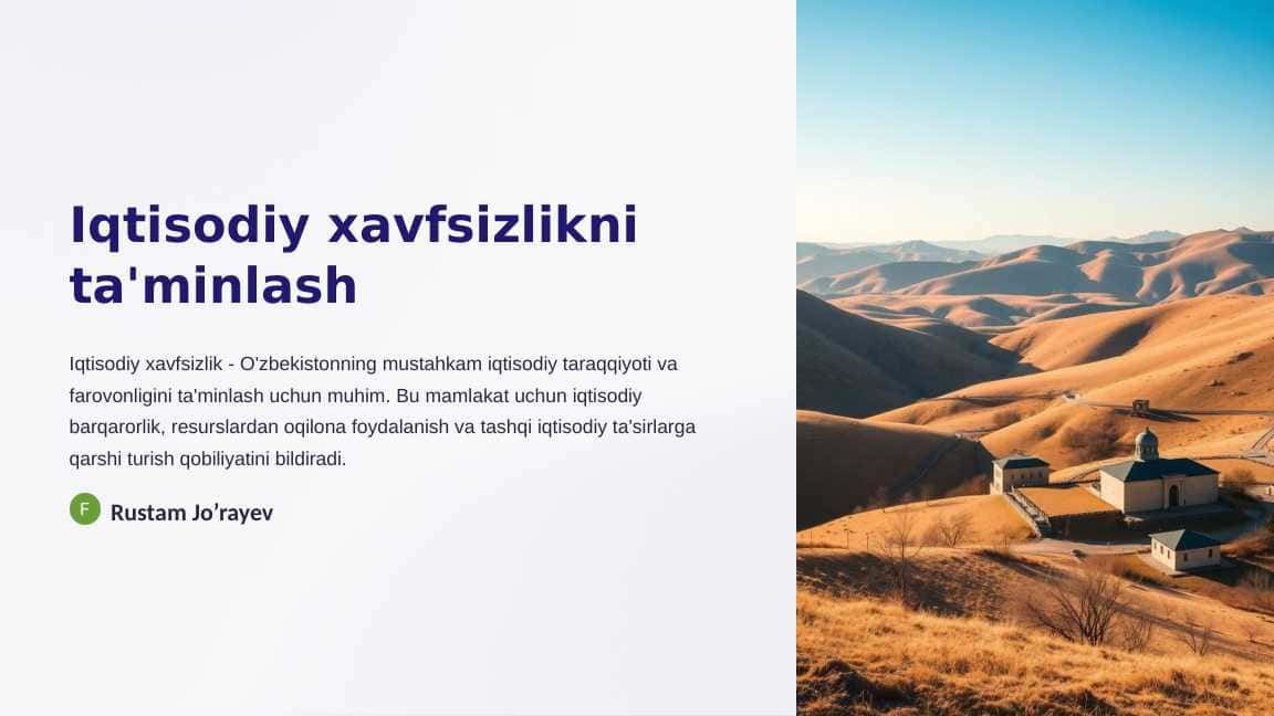 Iqtisodiy xavfsizlikni ta'minlash