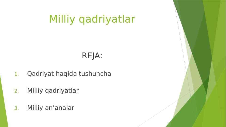 Milliy qadriyatlar