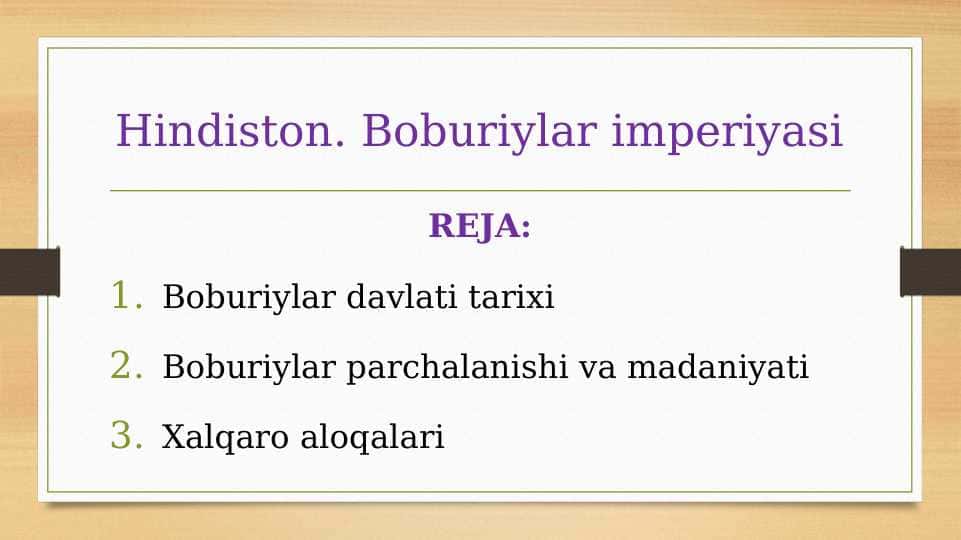 Hindiston. Boburiylar imperiyasi