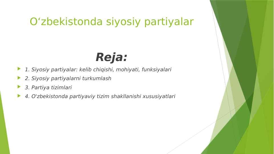 Oʻzbekistonda siyosiy partiyalar