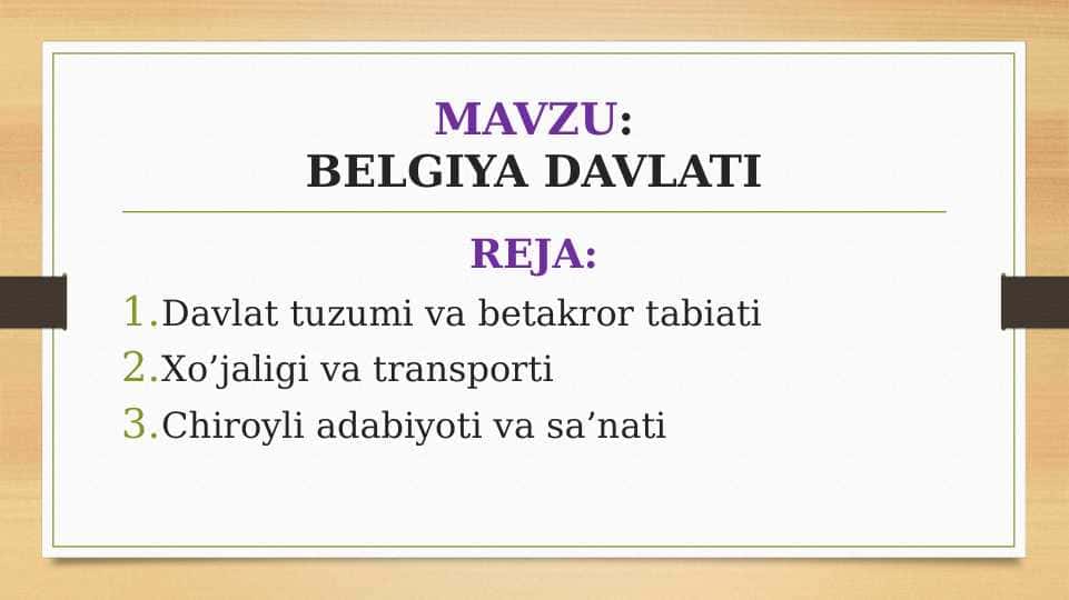 BELGIYA DAVLATI
