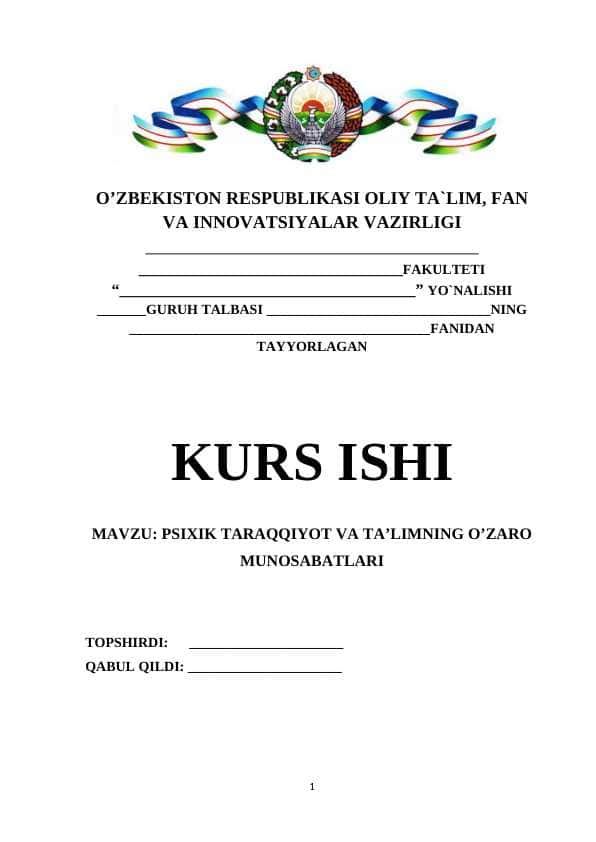 PSIXIK TARAQQIYOT VA TA’LIMNING O’ZARO MUNOSABATLARI