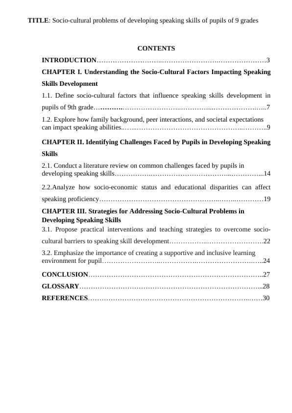 Socio-cultural problems of developing speaking skills of pupils of 9 grades