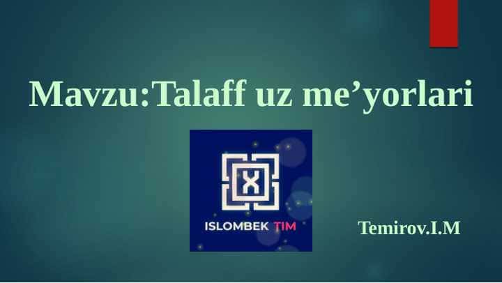 Talaffuz meyorlari