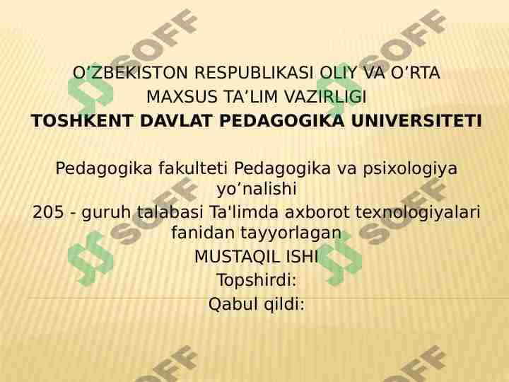 Kompyuter va mobil qurilmalar operatsion tizimlari