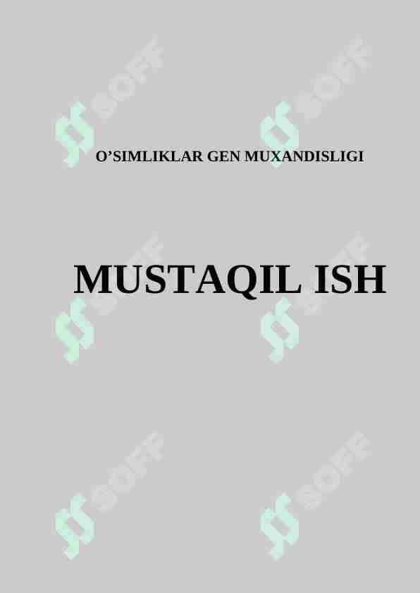 O'simliklarda gen muhandisligi