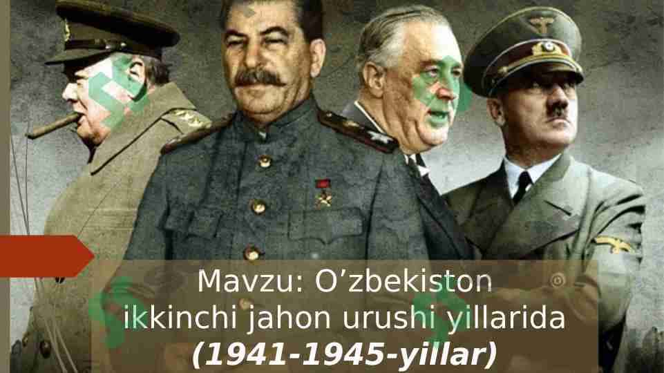 O'zbekiston ikkinchi urushi yillarida
