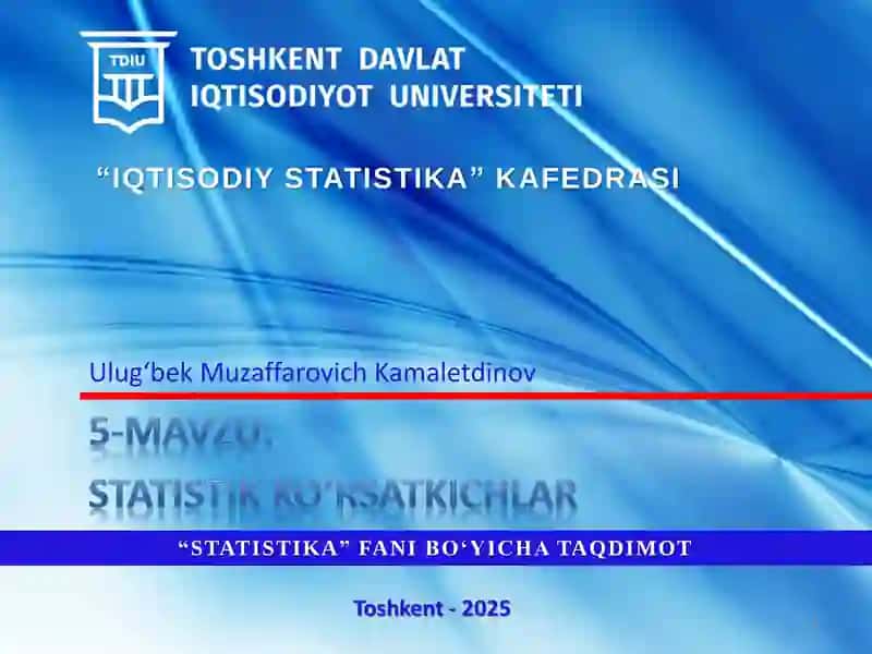 Statistika fanidan amaliy mashg'ulotlar
