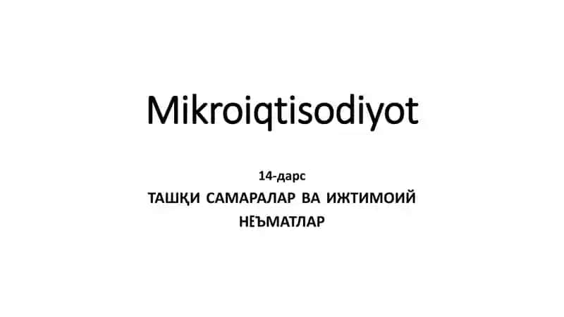 Mikroiqtisodiyot