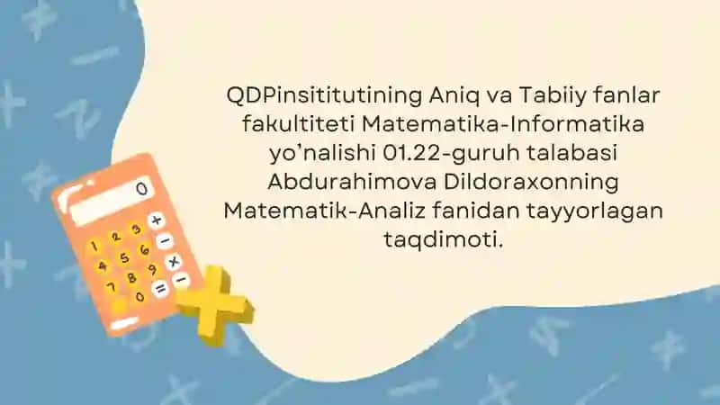 Ikki o’lchovli integrallarni hisoblash