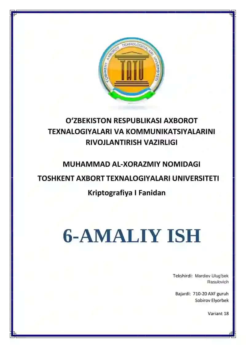 N bitli skremblerni qurish va davrini hisoblash