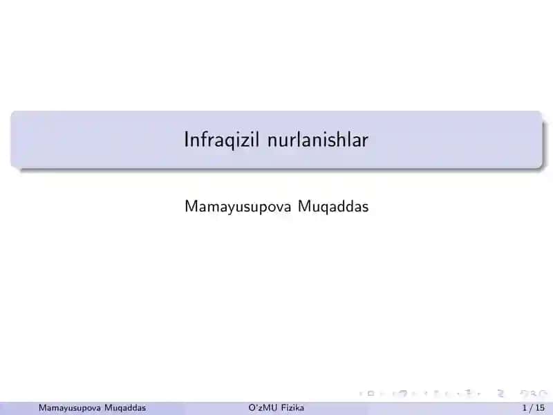 Infraqizil nurlanishlar