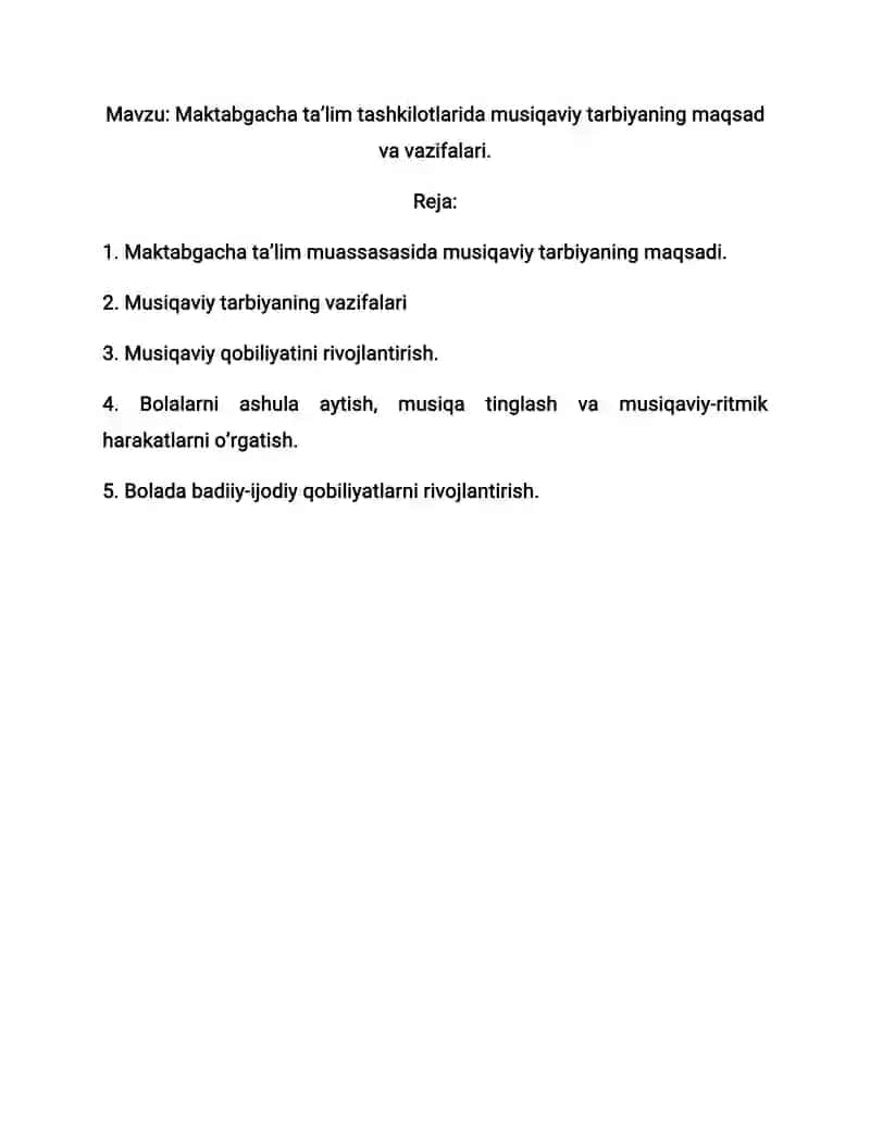 Musiqaviy tarbiya