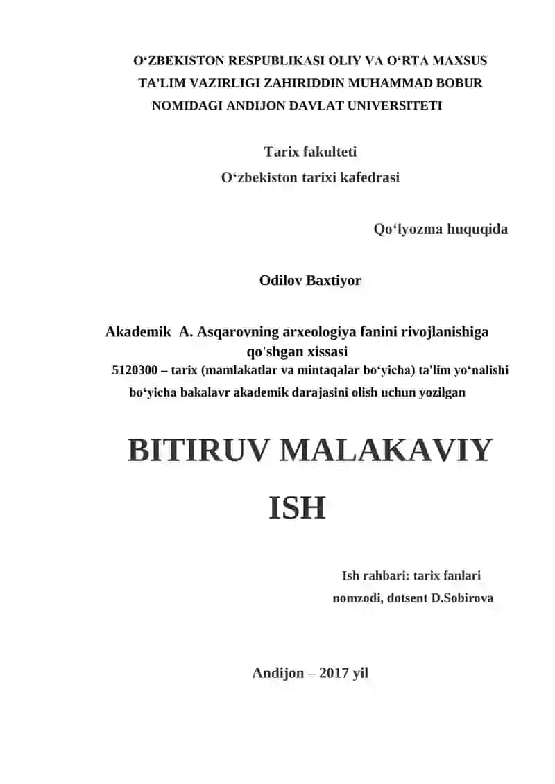 BITIRUV MALAKAVIY ISH