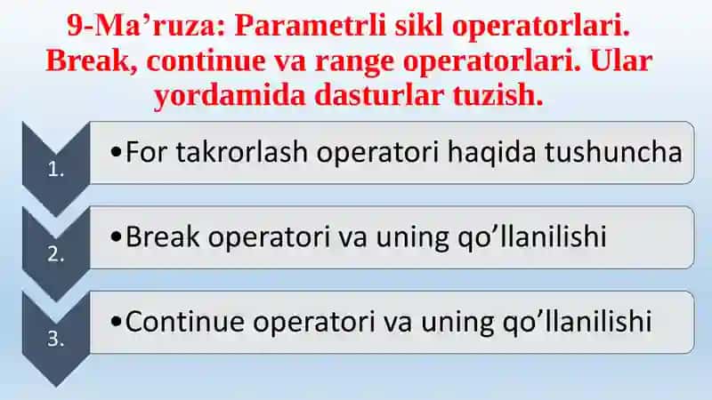 Parametrli sikl operatorlari