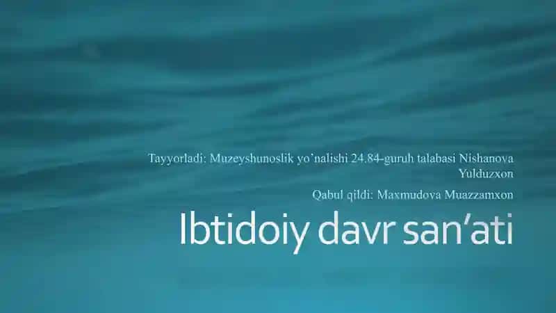 Ibtidoiy davr san'ati