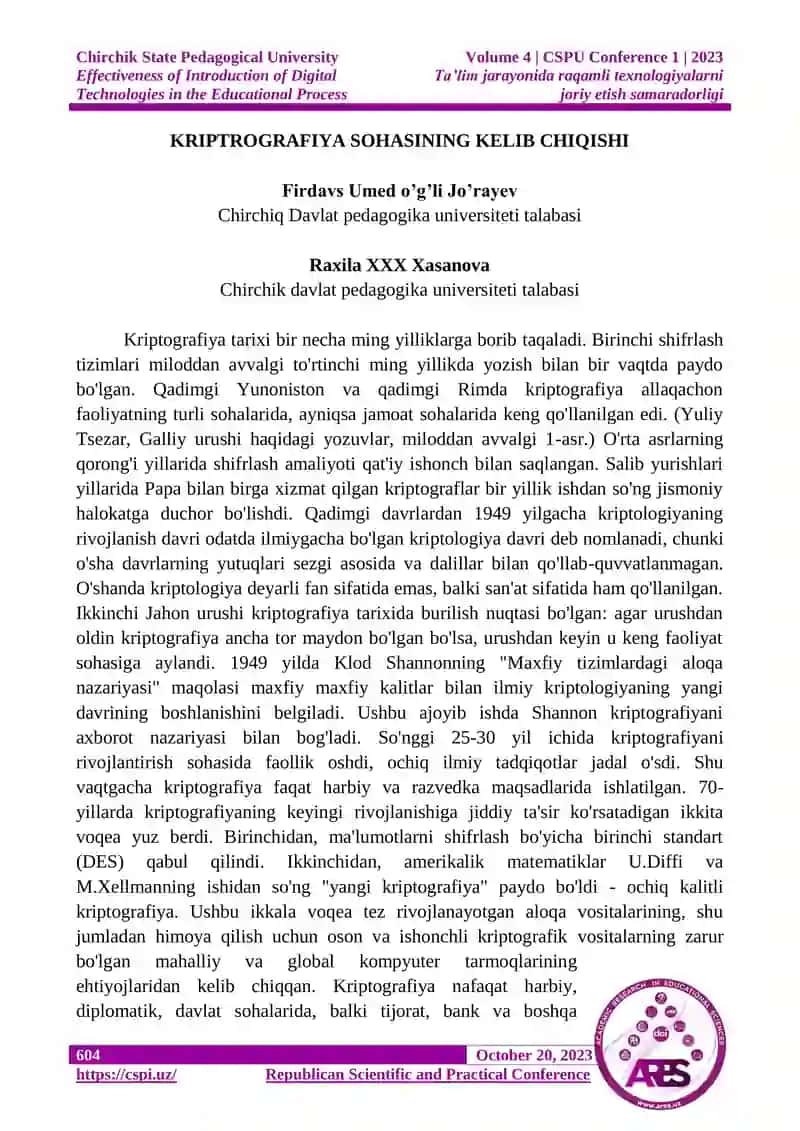 Kriptografiya Tarixi