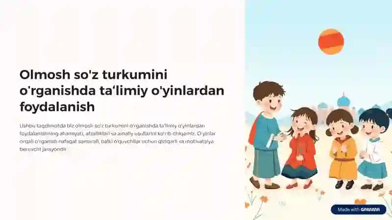 Olmosh so'z turkumini o'rganishda ta'limiy o'yinlardan foydalanish